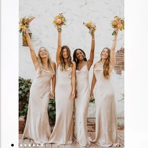 Tuscany Maxi Slip Dress Champagne Luxe Satin